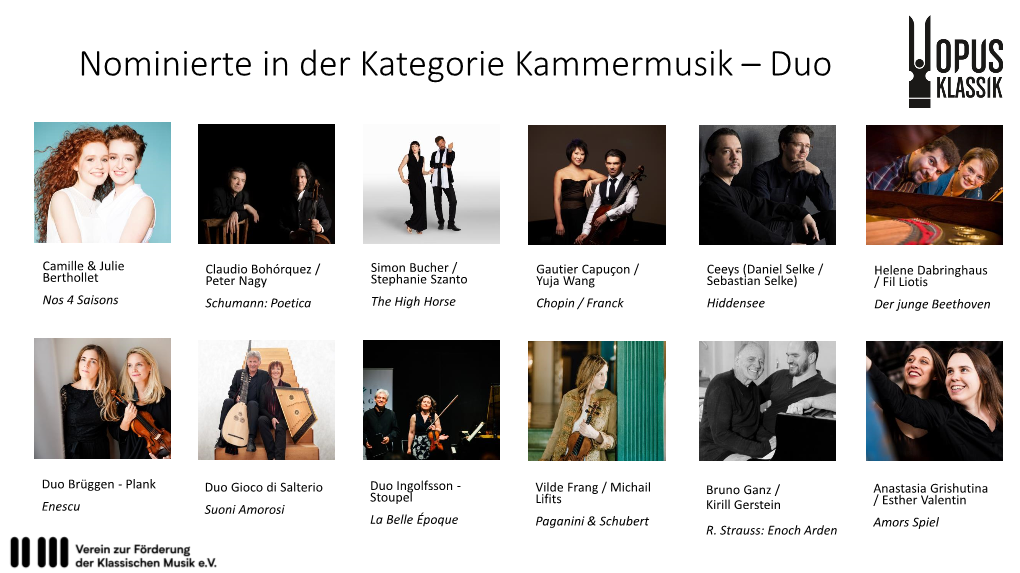 Nominierte in Der Kategorie Kammermusik – Duo