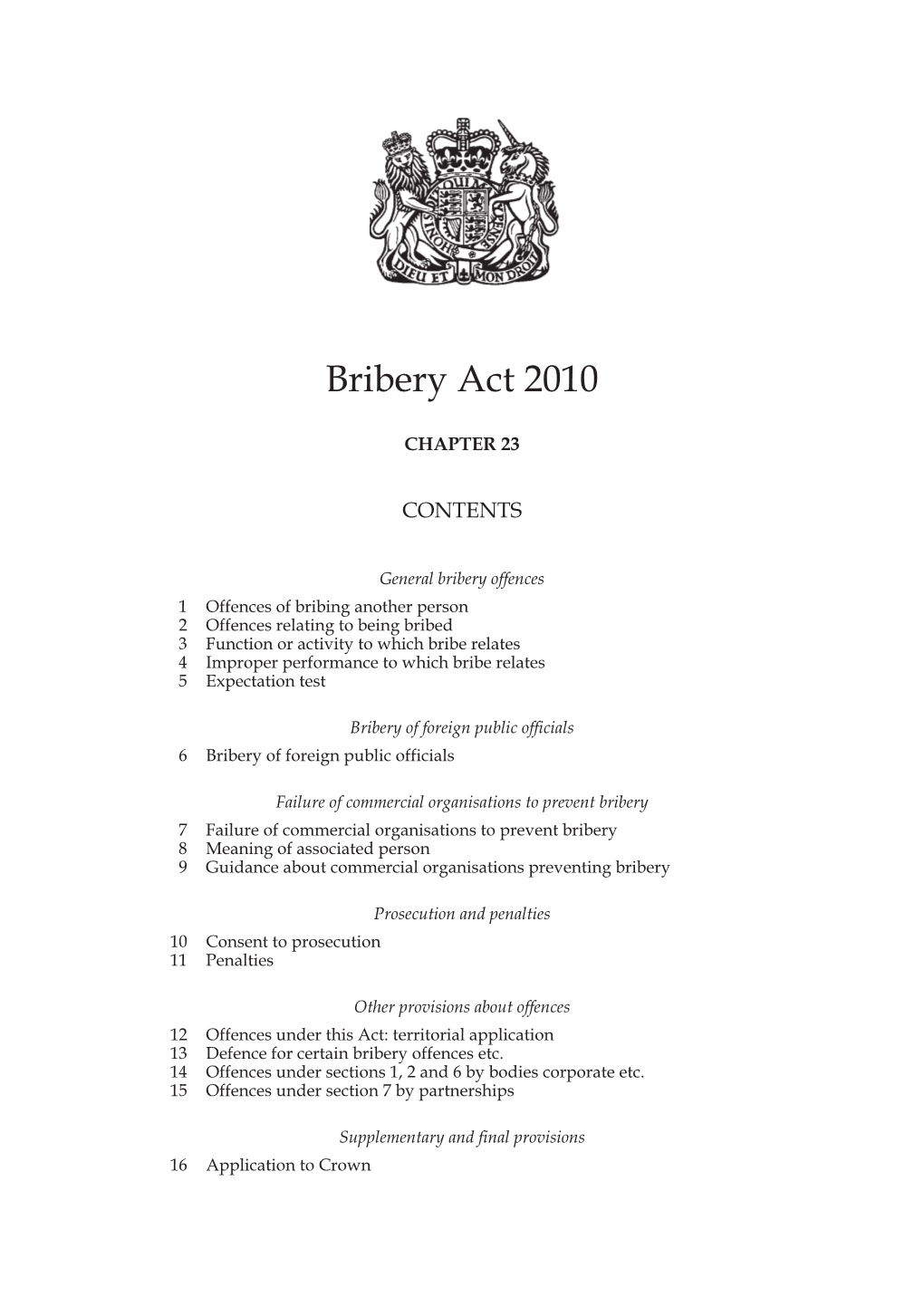 Bribery Act 2010