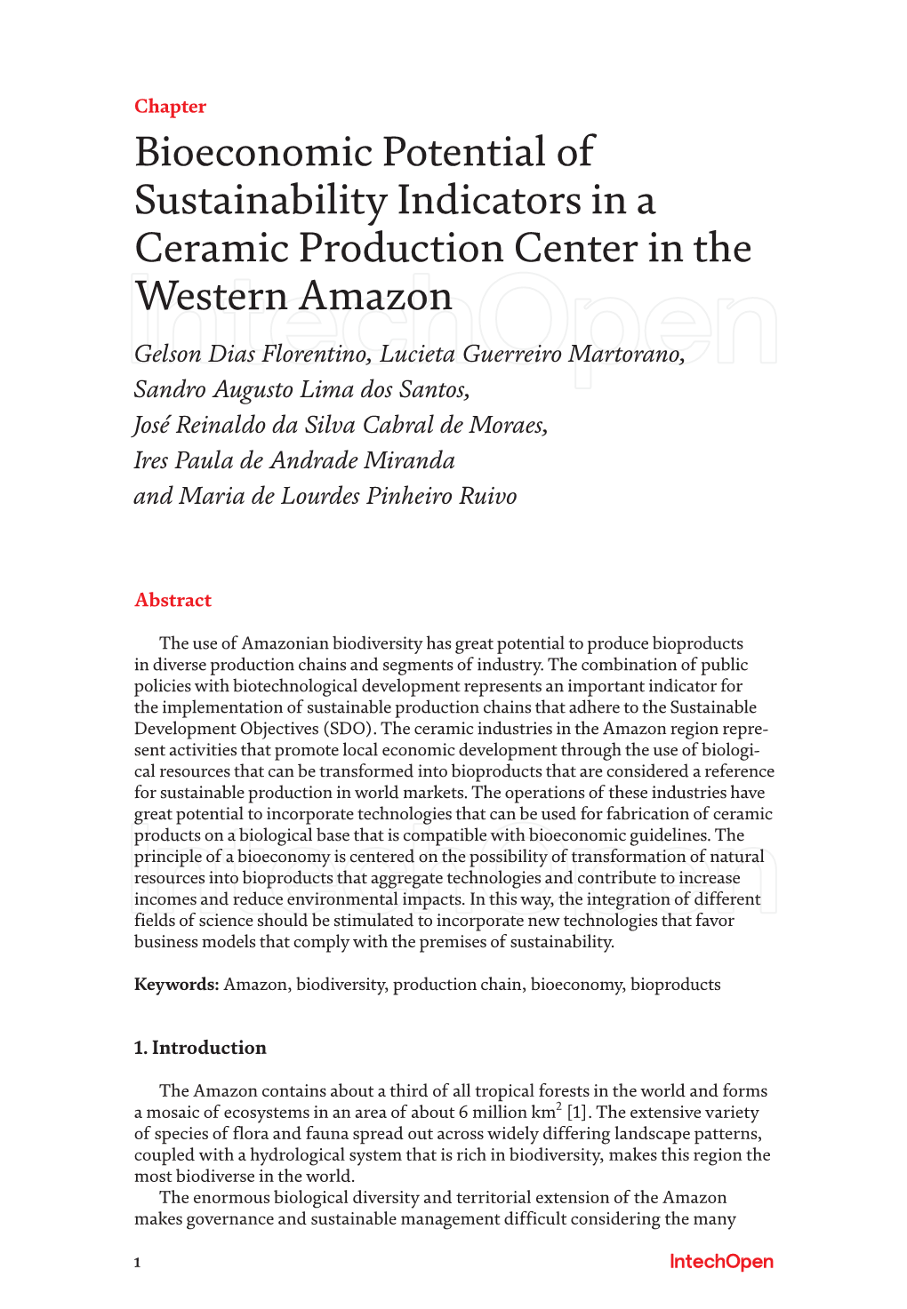 Bioeconomic Potential of Sustainability Indicators in A