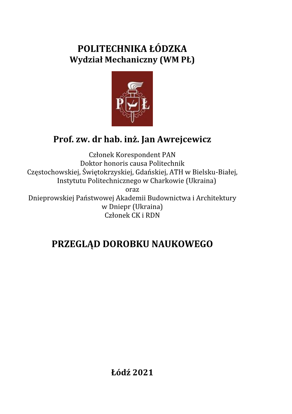 Dane Profesora Na Członka Korepsondenta