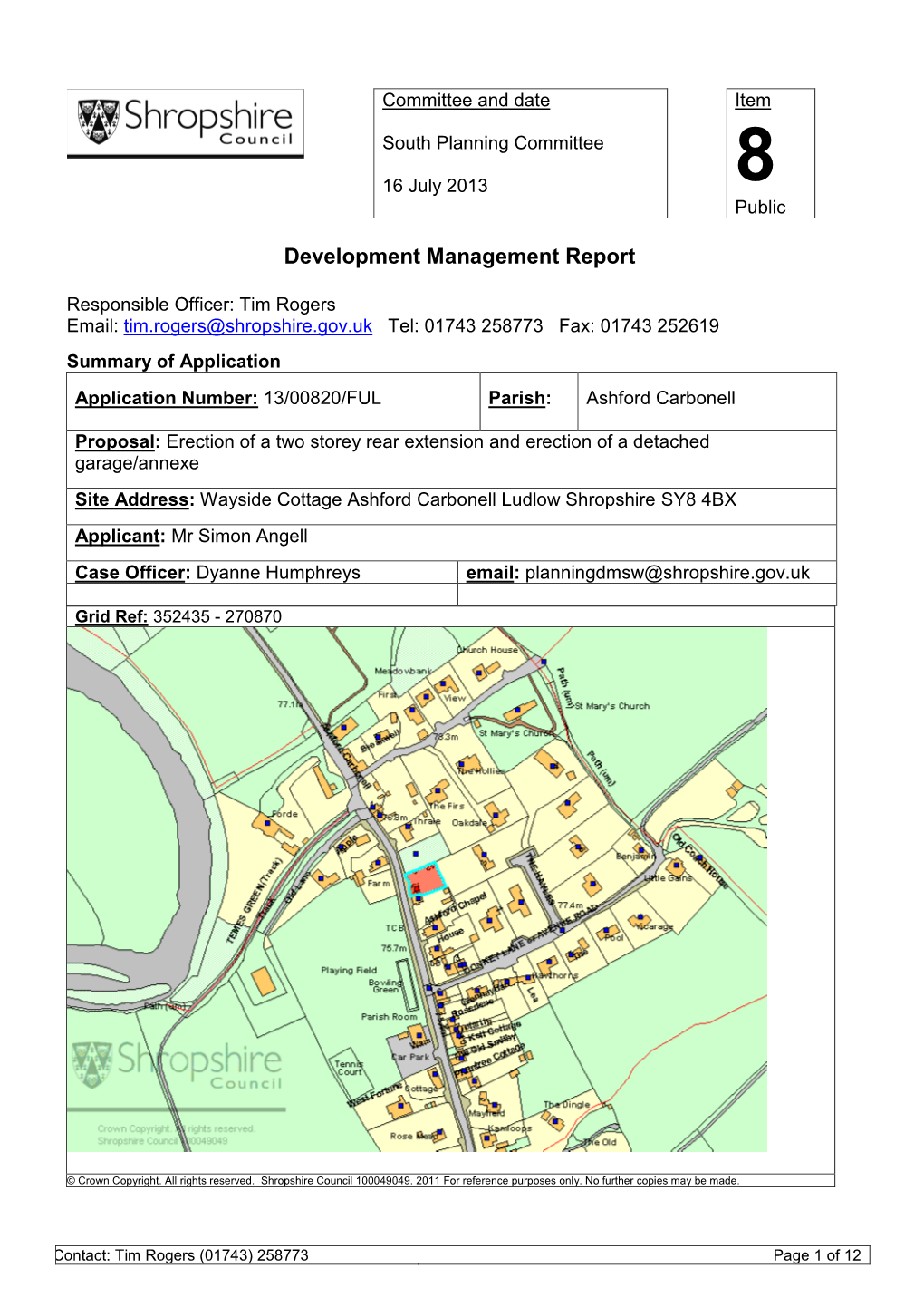 Development Management Report