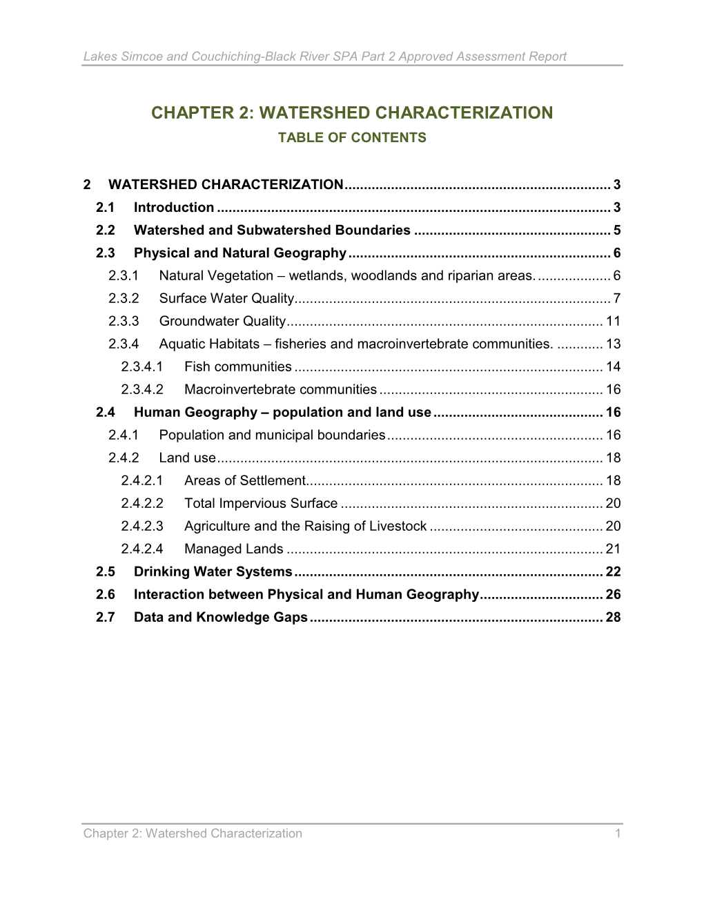 Black Severn Chapter 2 Watershed Characterization