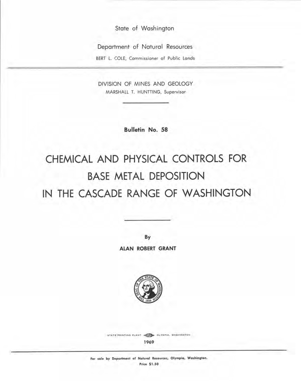 Chemical and Physical Controls for Base Met Al Deposition in the Cascade Range of Washington