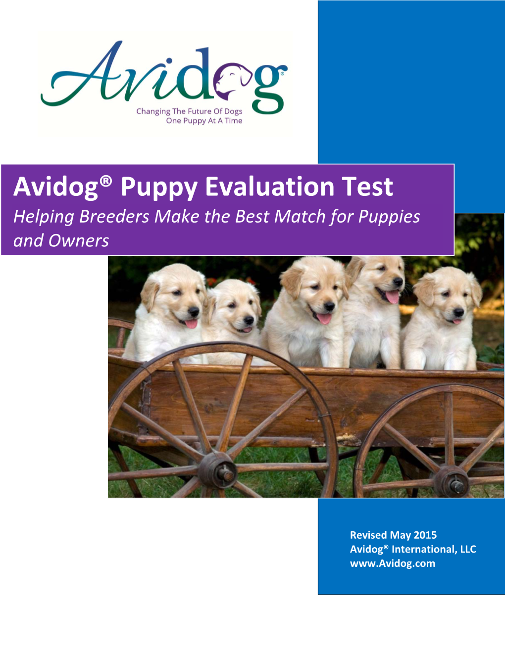 Avidog® Puppy Evaluation Test (APET)—Revised 5/2015