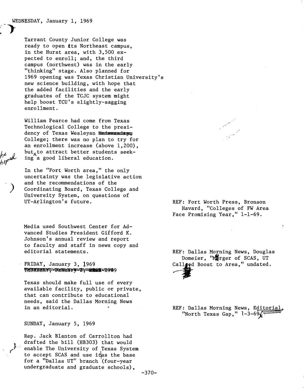 SCAS Chronology, 1969.Pdf