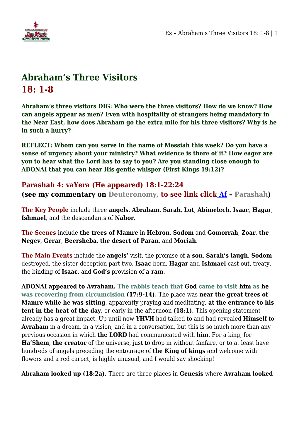 Abraham's Three Visitors 18