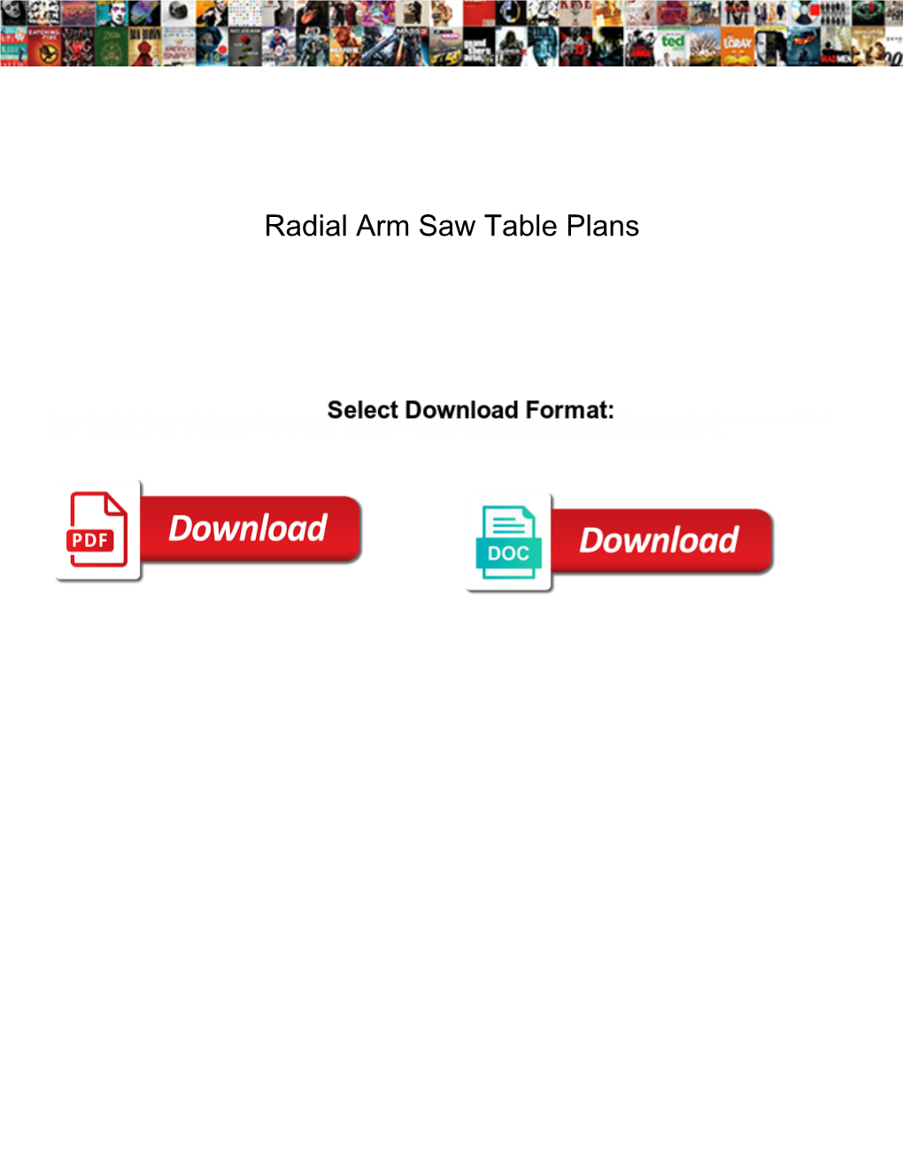 Radial Arm Saw Table Plans