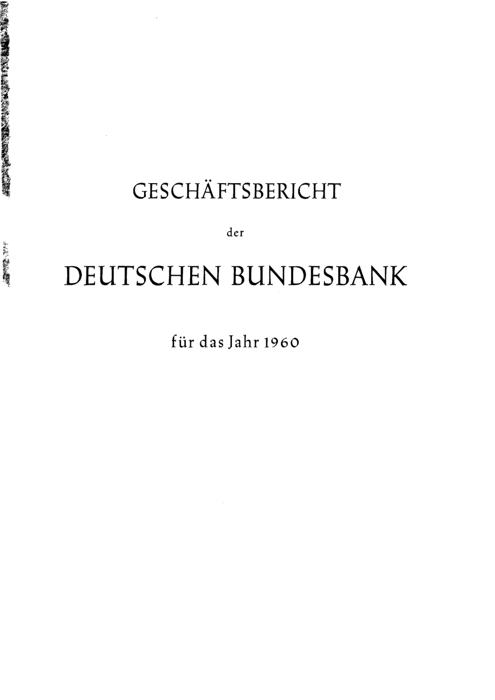 Geschäftsbericht 1960