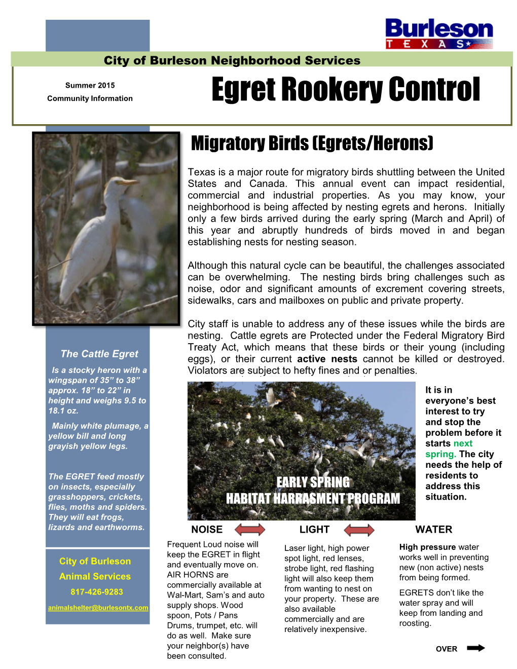 Egret Rookery Control