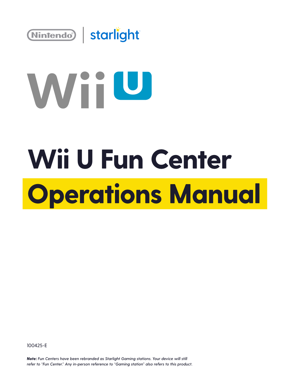 Wii U Fun Center Operations Manual