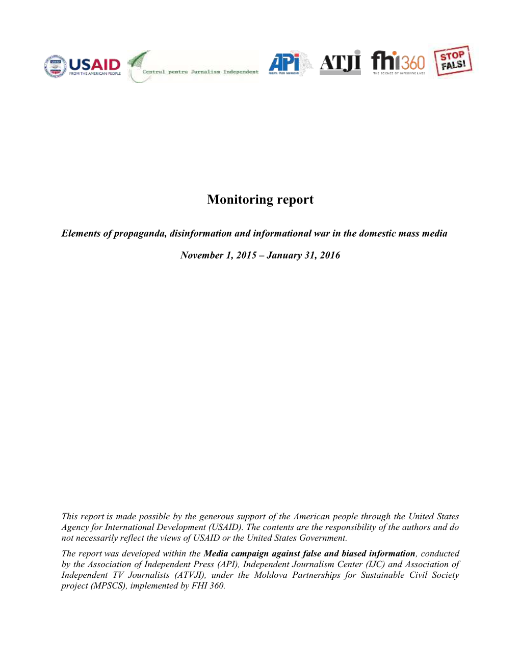 Monitoring Report