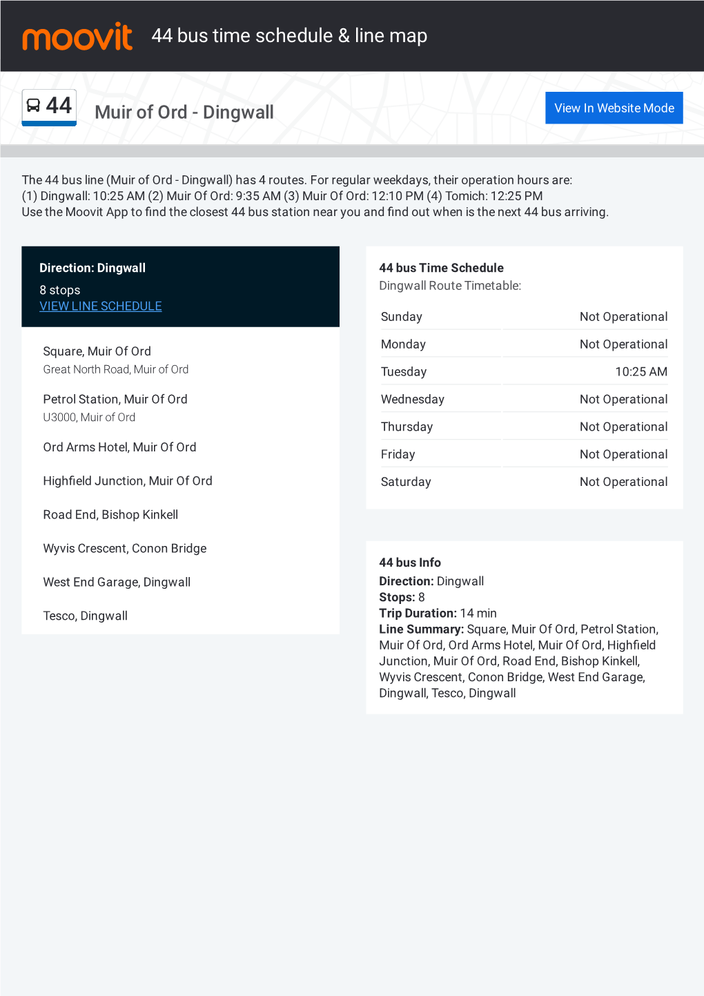 44 Bus Time Schedule & Line Route