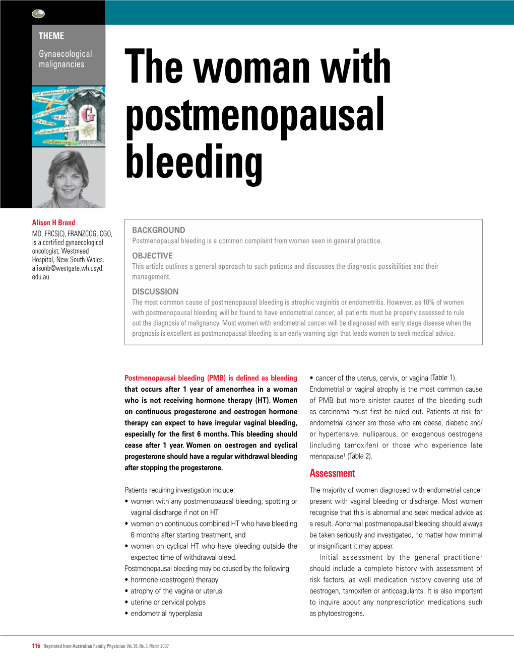 The Woman with Postmenopausal Bleeding