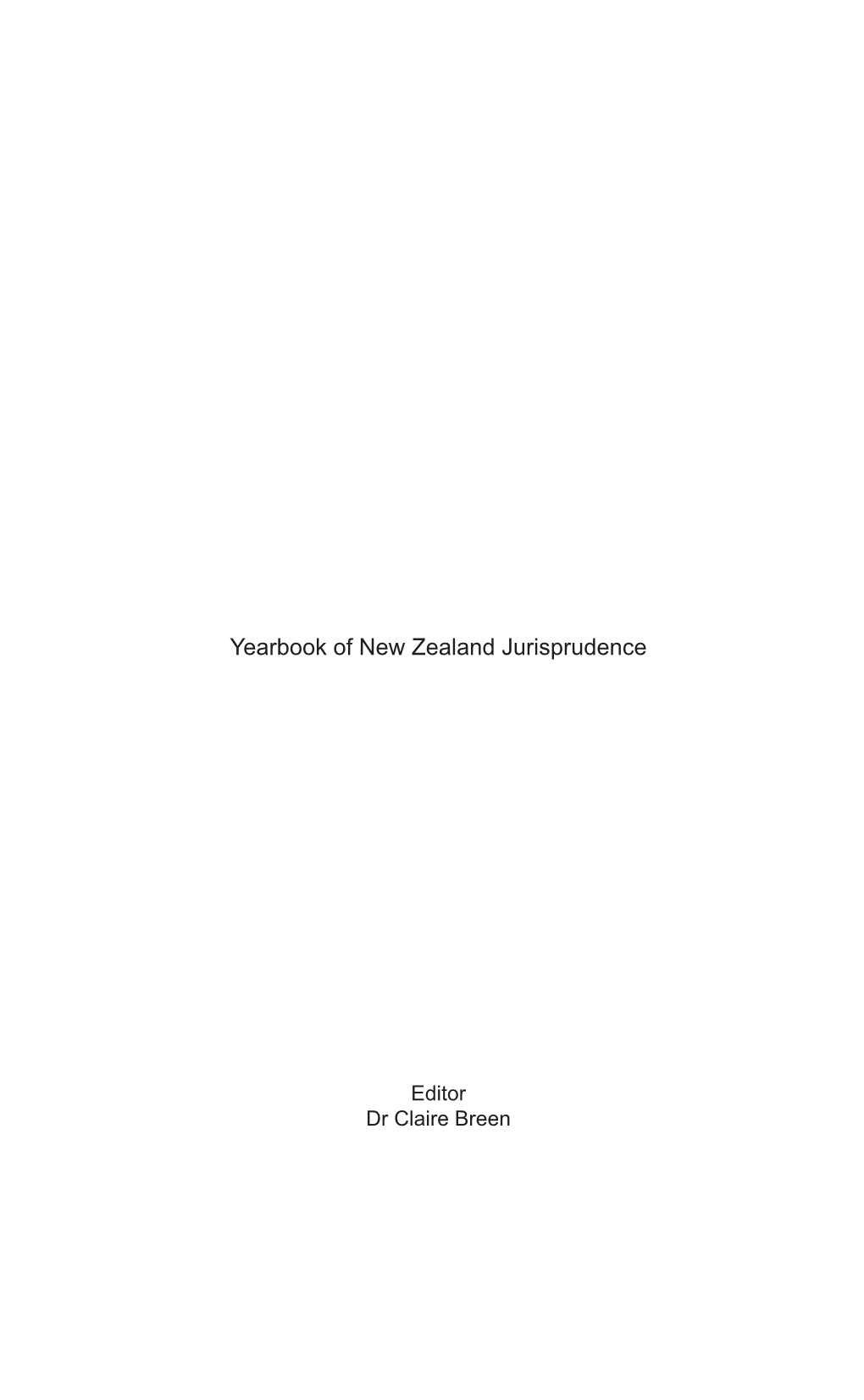 Yearbook of New Zealand Jurisprudence