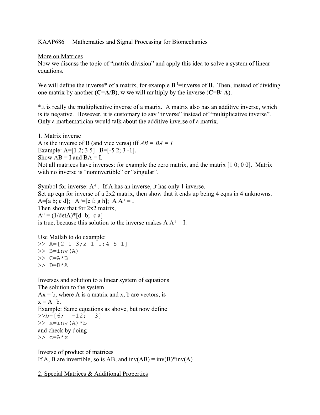 KAAP686 Mathematics and Signal Processing for Biomechanics