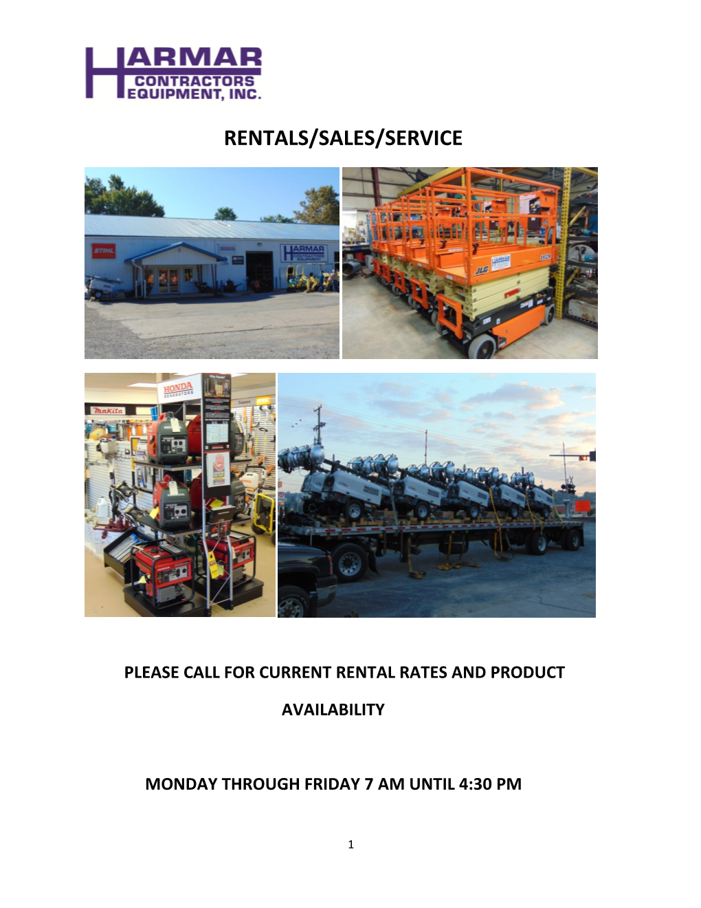 Rentals/Sales/Service