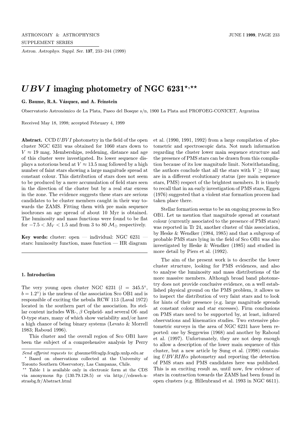 Imaging Photometry of NGC 6231?,??