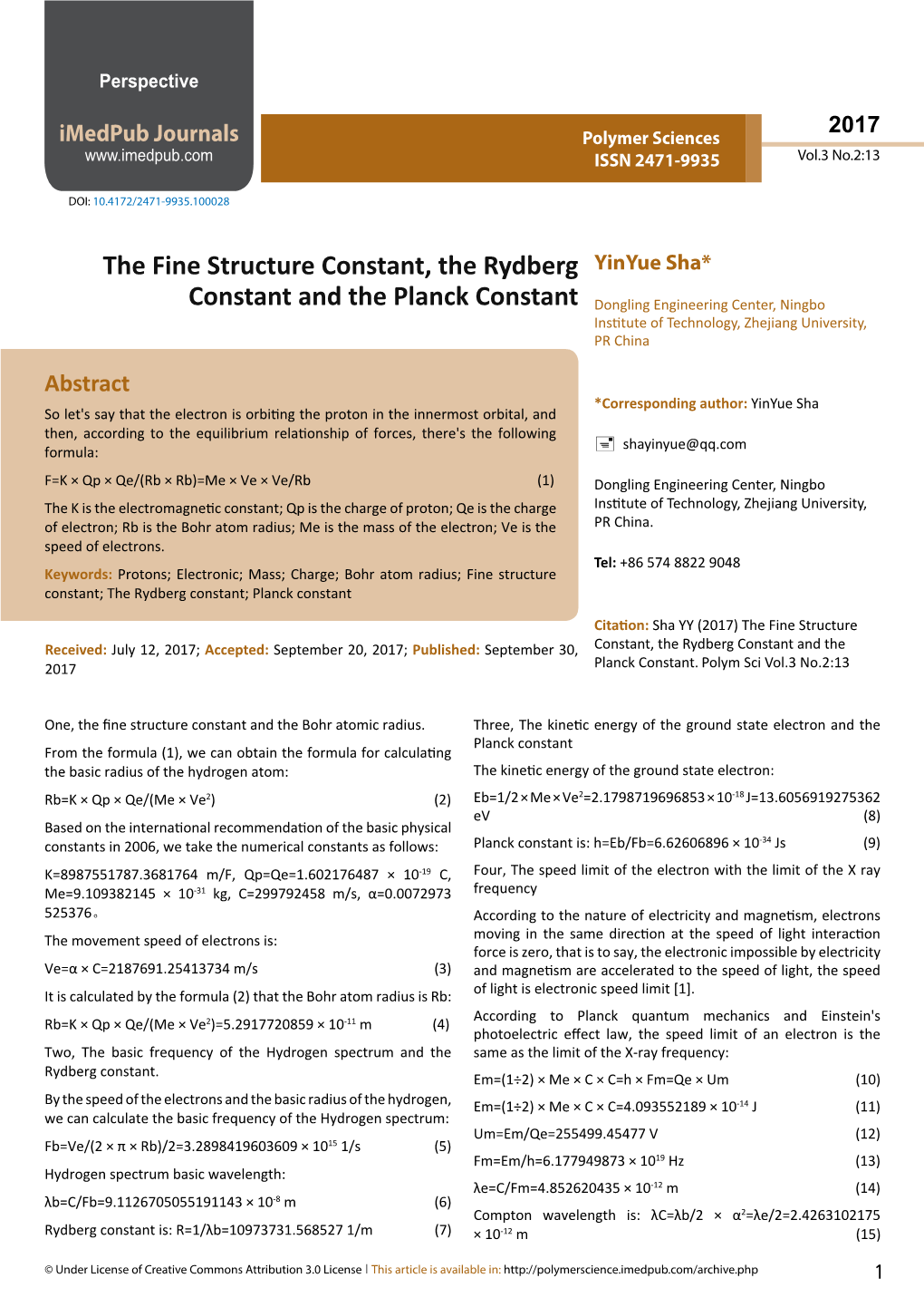 The Fine Structure Constant, the Rydberg Constant and the Planck