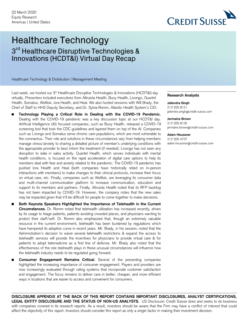 Healthcare Disruptive Technologies & Innovations