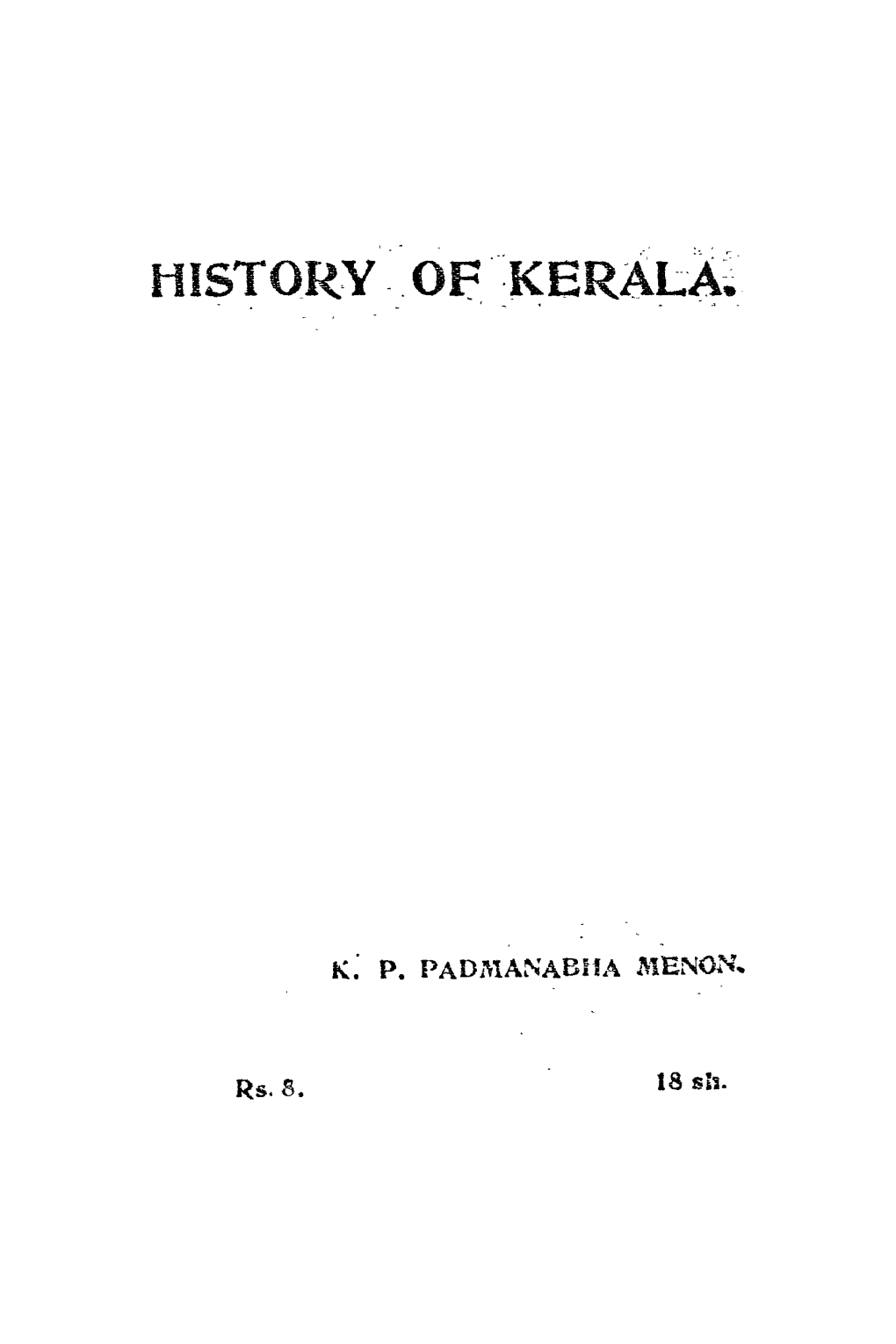 History-. of ··:Kerala: - • - ' - - ..>