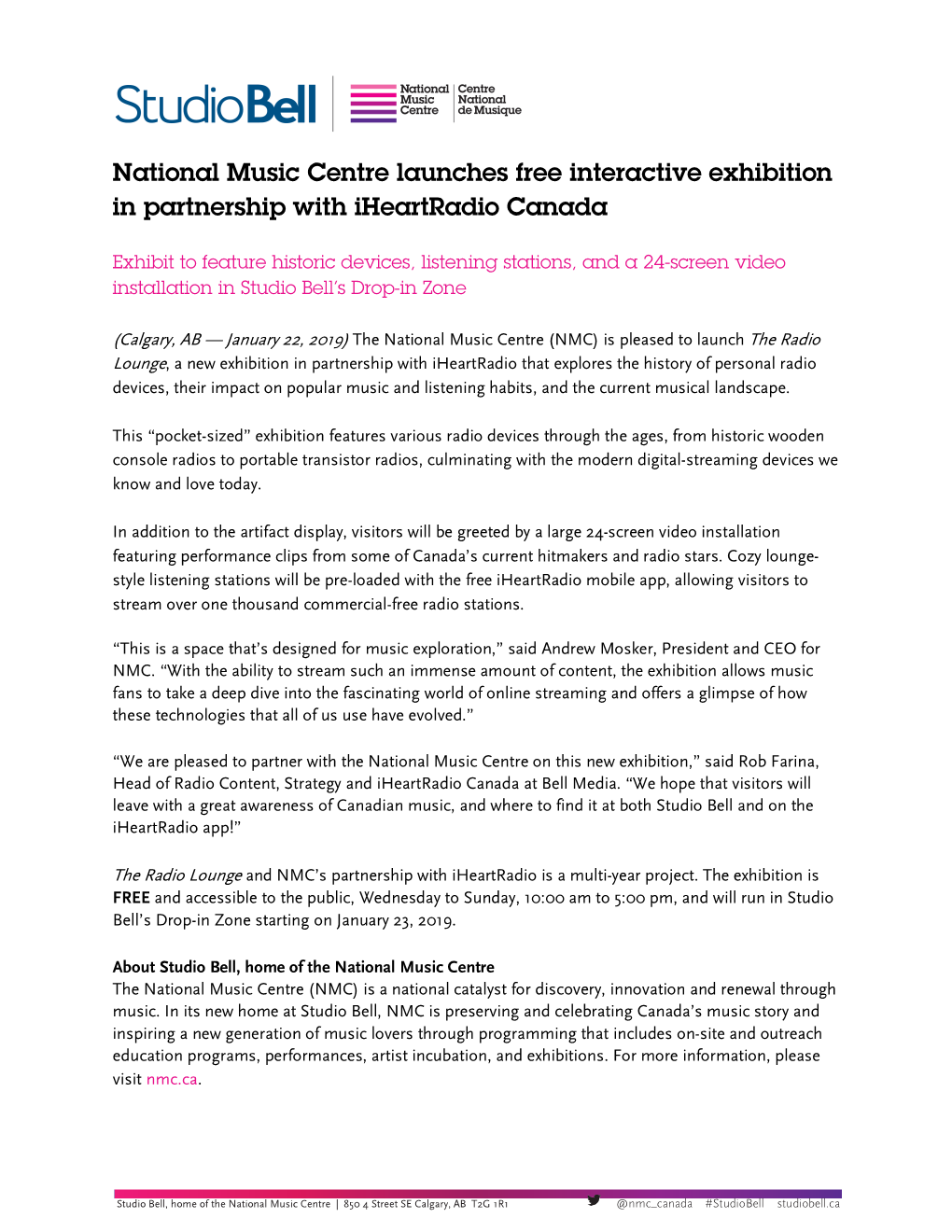 National Music Centre Launches Free Interactive Exhibition in Partnership with Iheartradio Canada