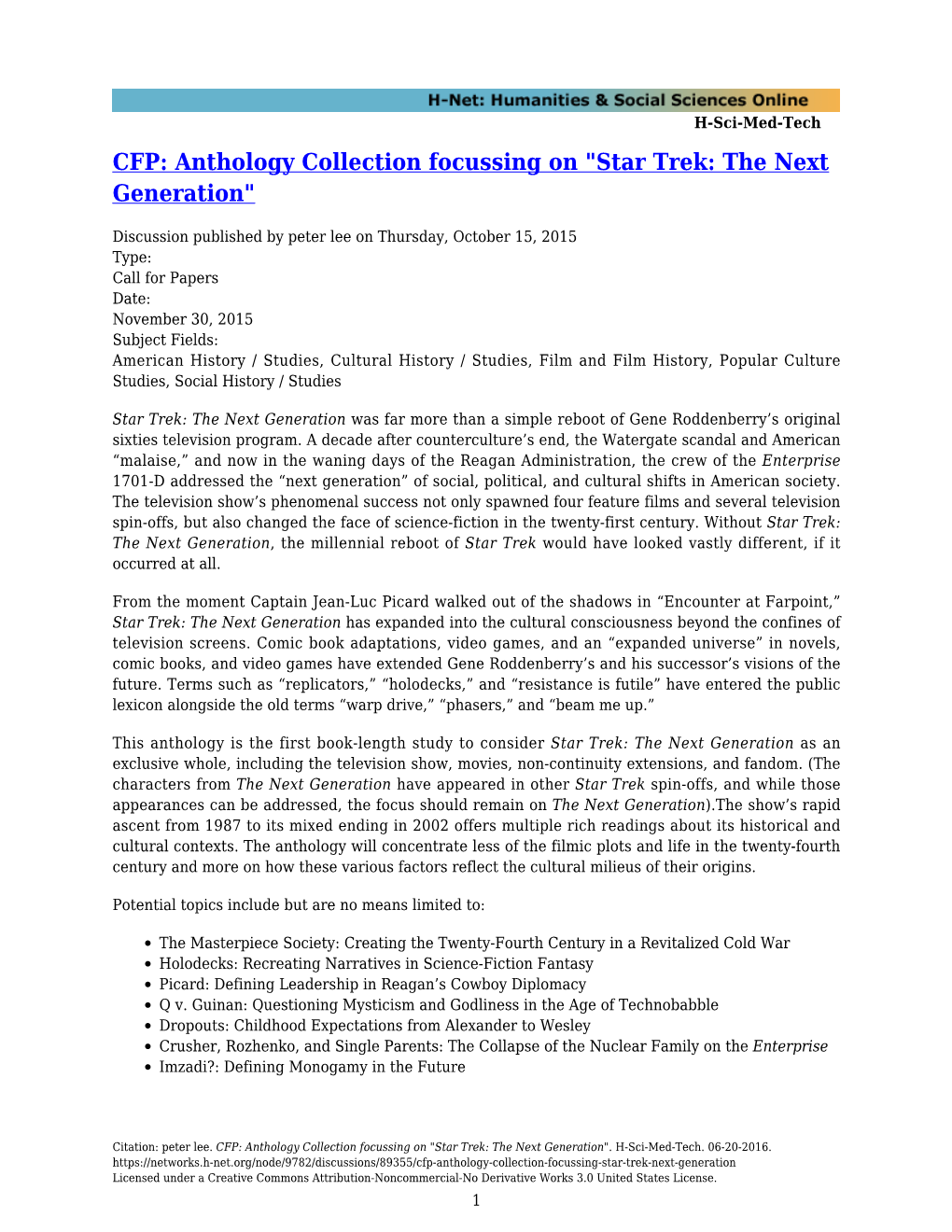 CFP: Anthology Collection Focussing on 