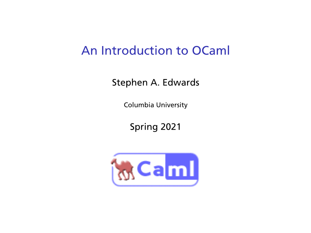 An Introduction to Ocaml