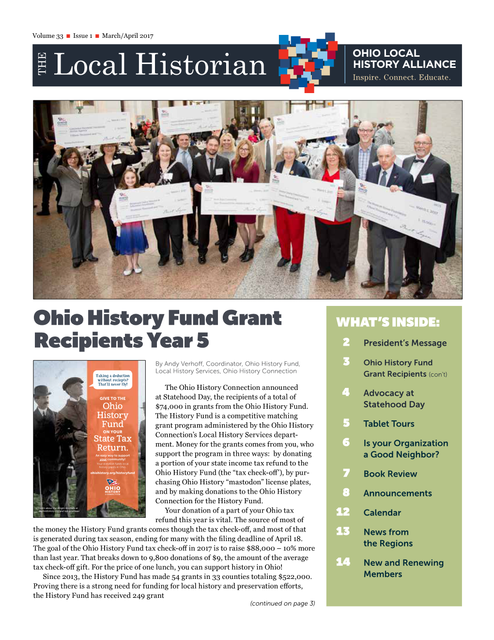 Ohio History Fund Grant Recipients Year 5