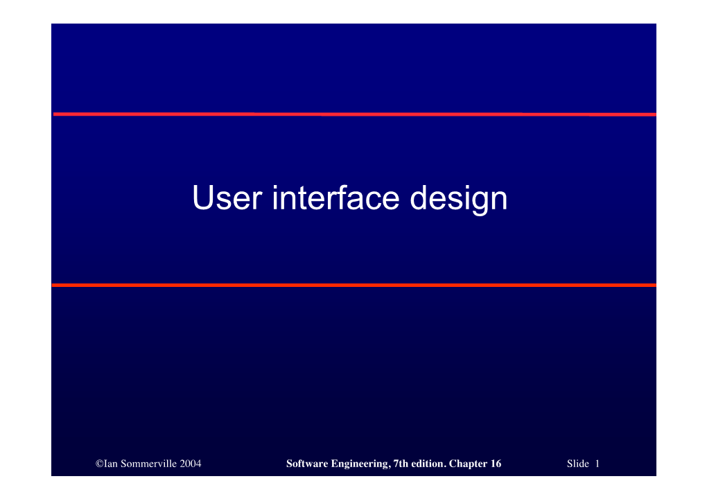 User Interface Design