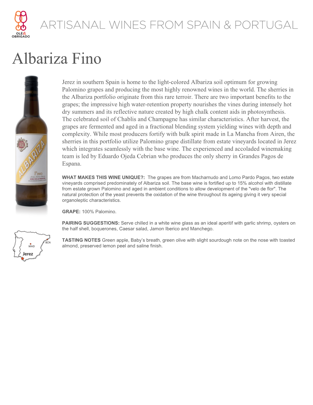 Albariza Fino