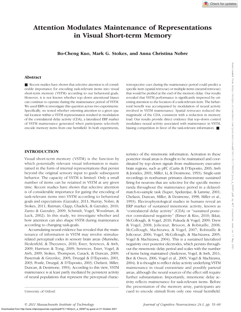 Attention Modulates Maintenance of Representations in Visual Short-Term Memory