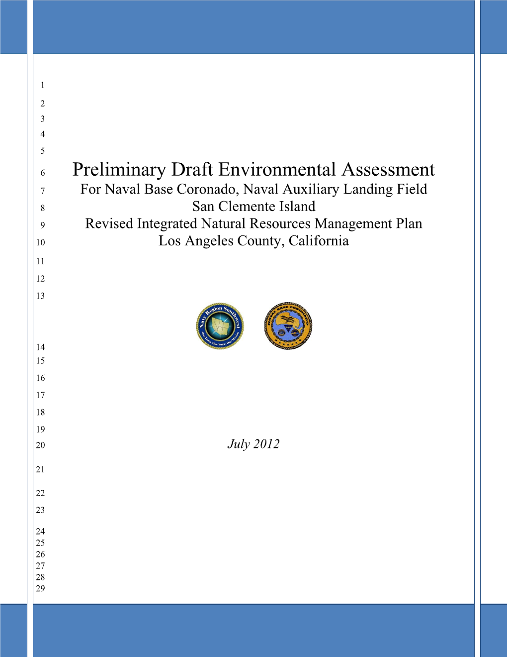 Preliminary Draft Environmental Assessment