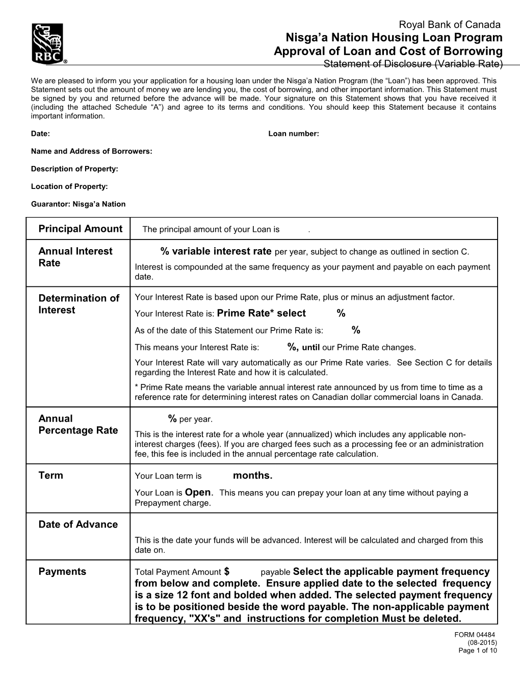 Date: Loan Number