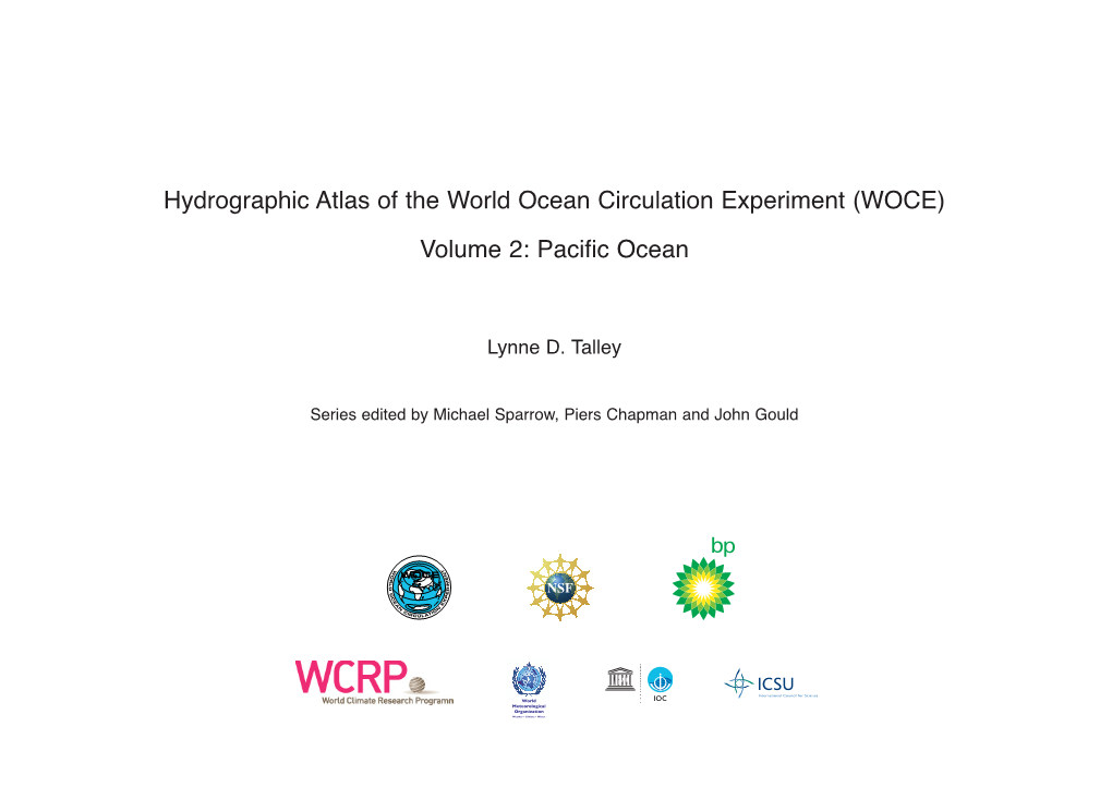 Hydrographic Atlas of the World Ocean Circulation Experiment (WOCE) Volume 2: Pacific Ocean