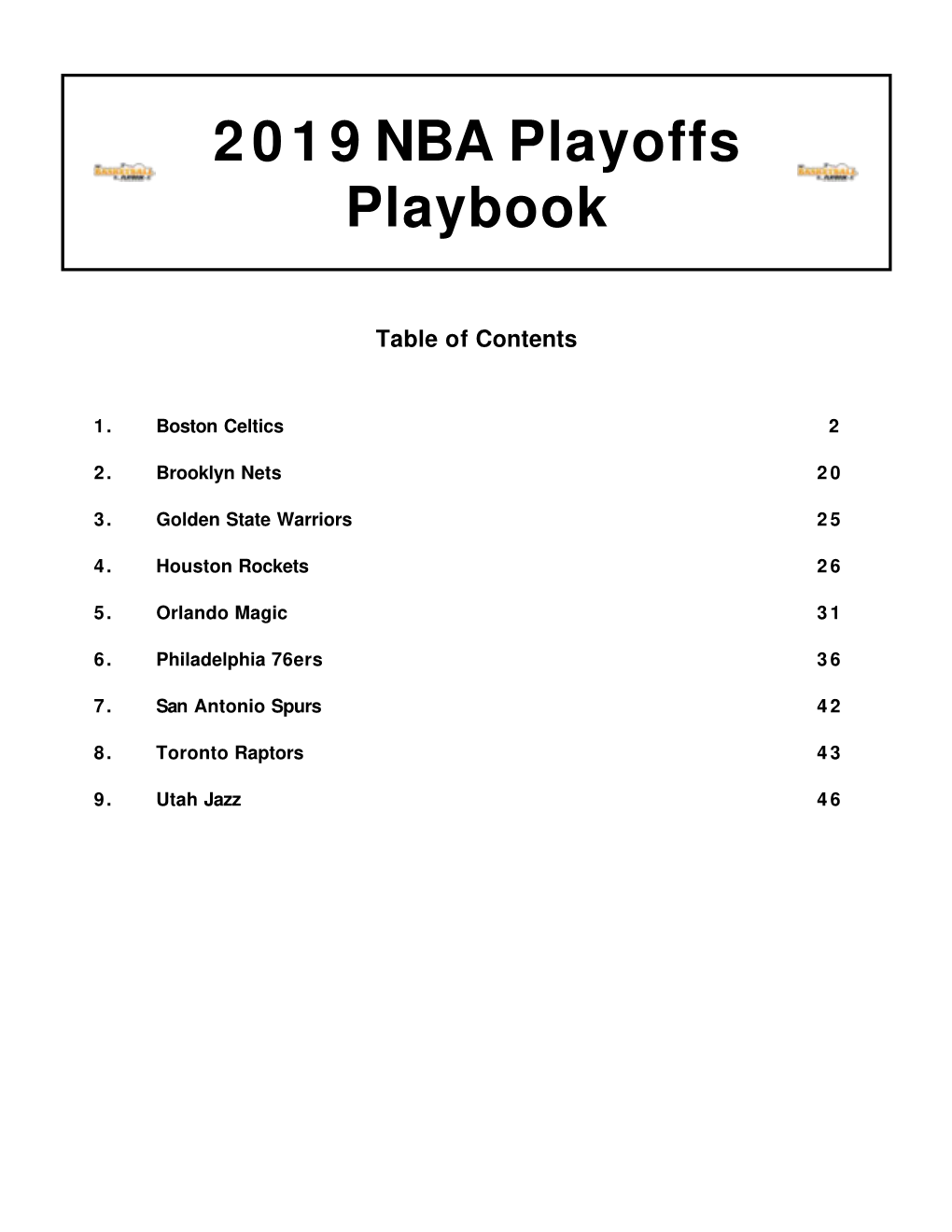 2019 NBA Playoffs Playbook