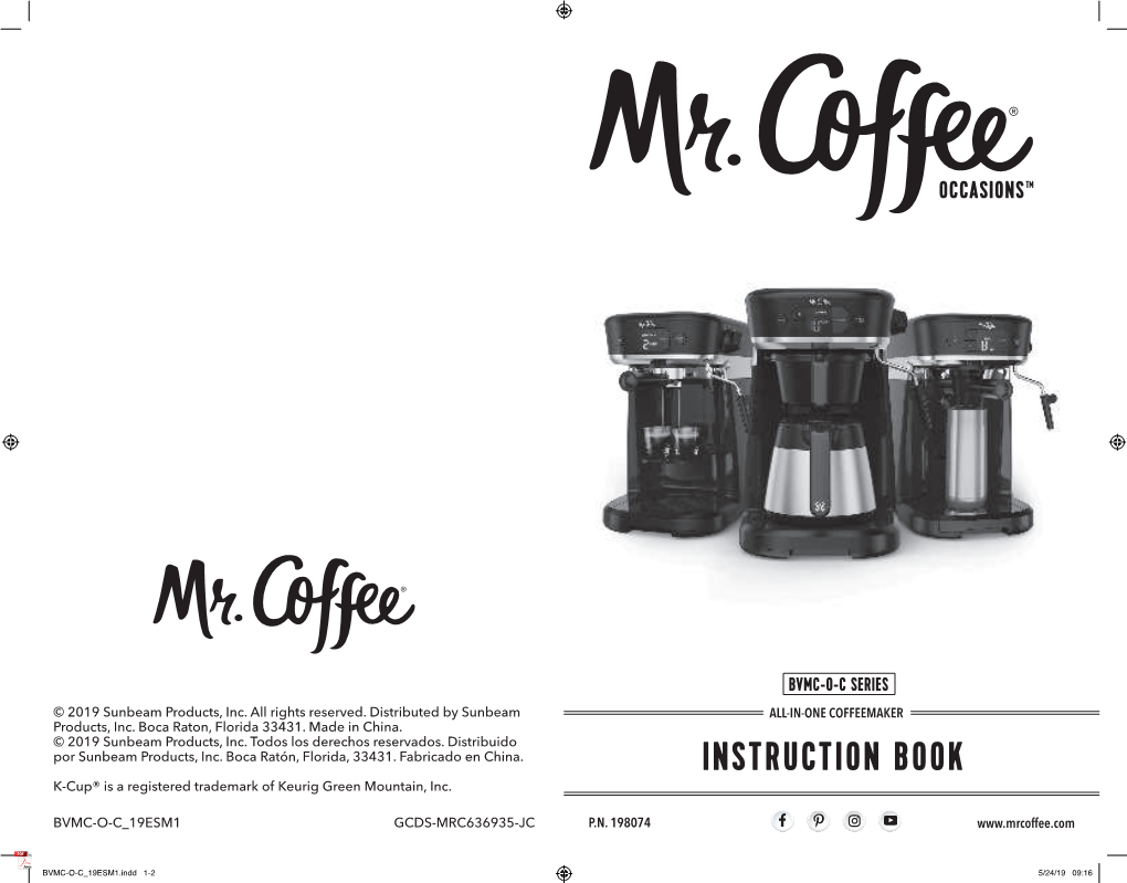 Mr Coffee Coffee Maker Instruction Manual