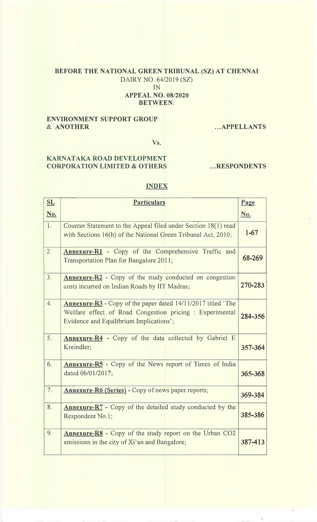 Before the National Green Tribunal (Sz) at Chennai Dairy No