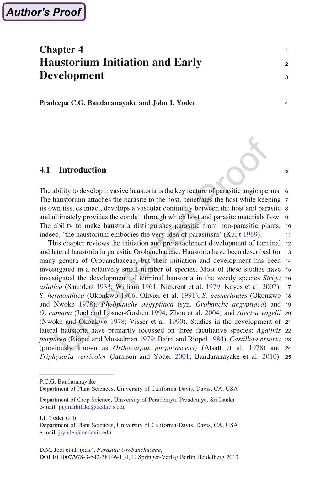 Haustorium Initiation and Early Development