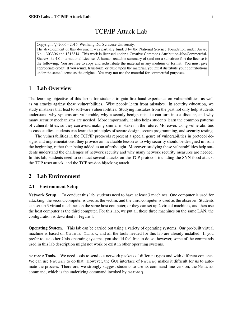 TCP/IP Attack Lab 1