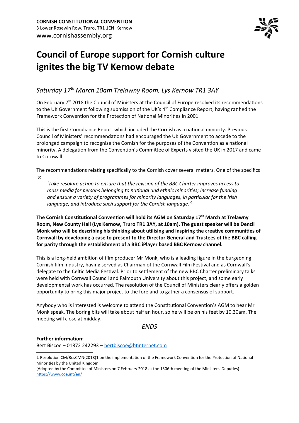 Council of Europe Support for Cornish Culture Ignites the Big TV Kernow Debate