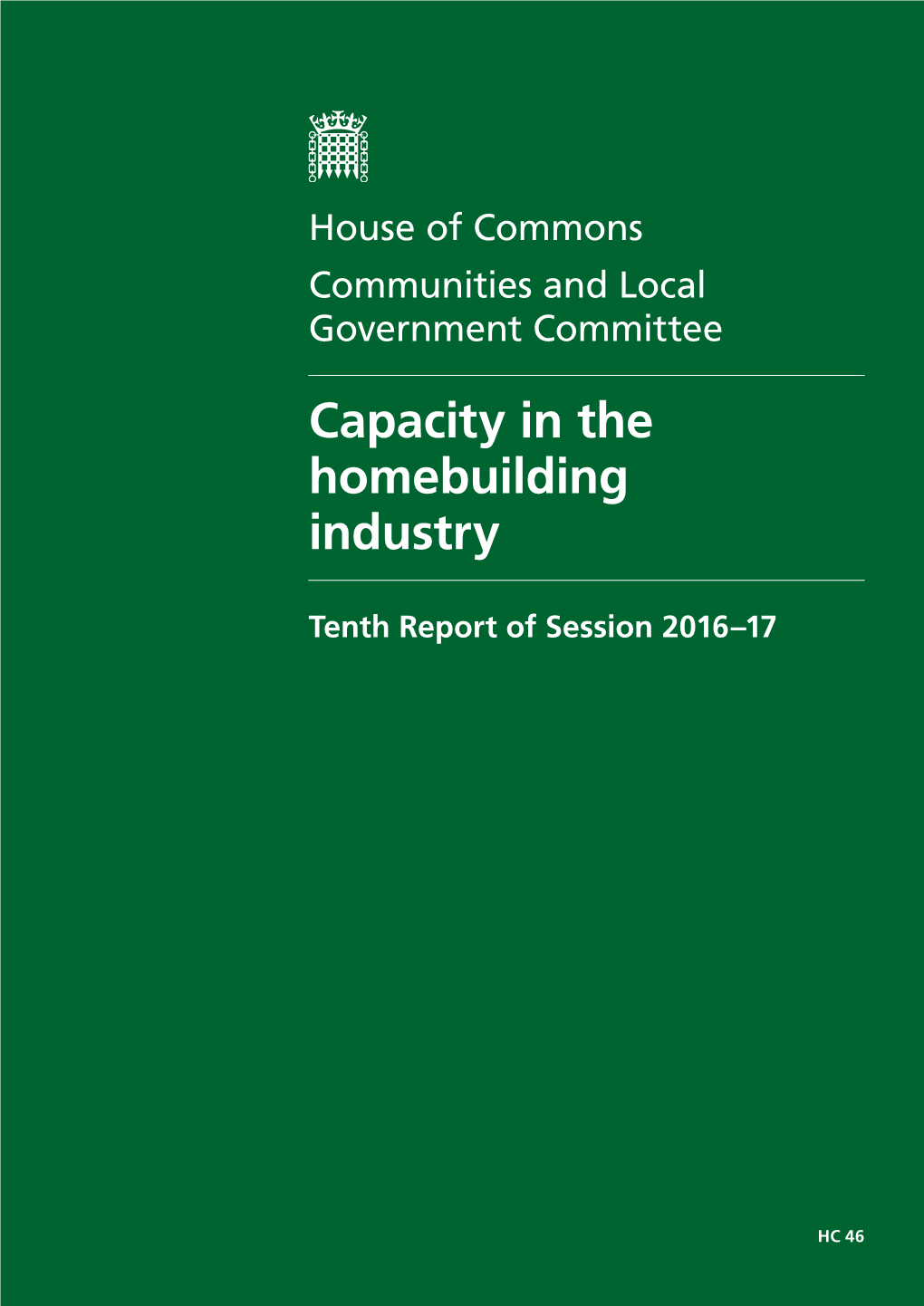 Capacity in the Homebuilding Industry