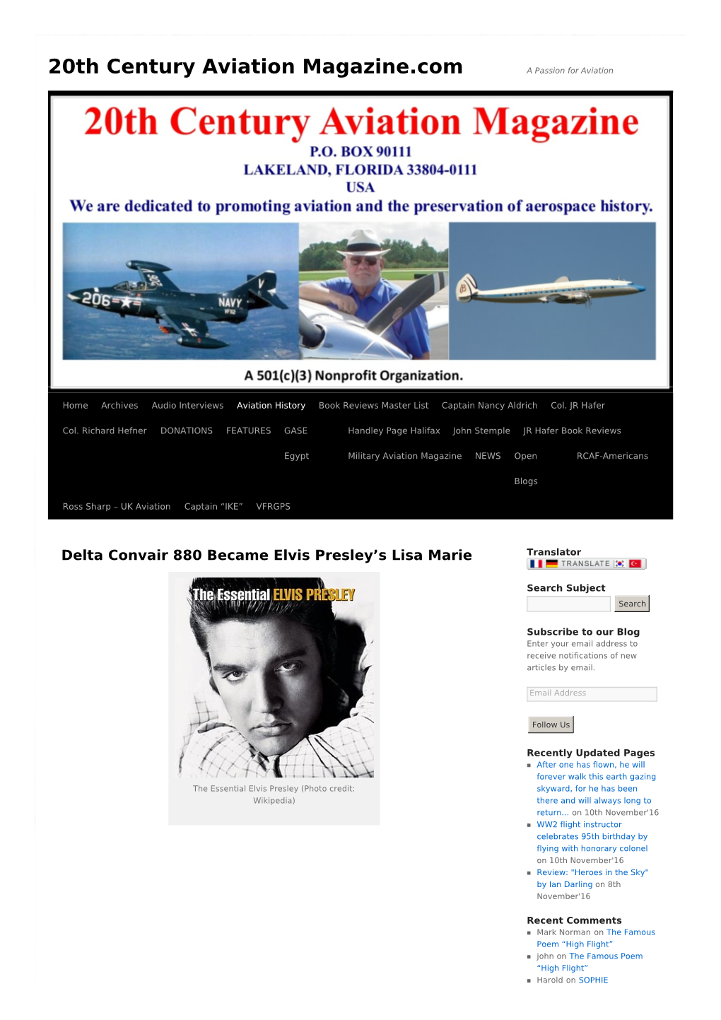 Delta Convair 880 Became Elvis Presley's Lisa Marie | 20Th Century Aviation Magazine.Com