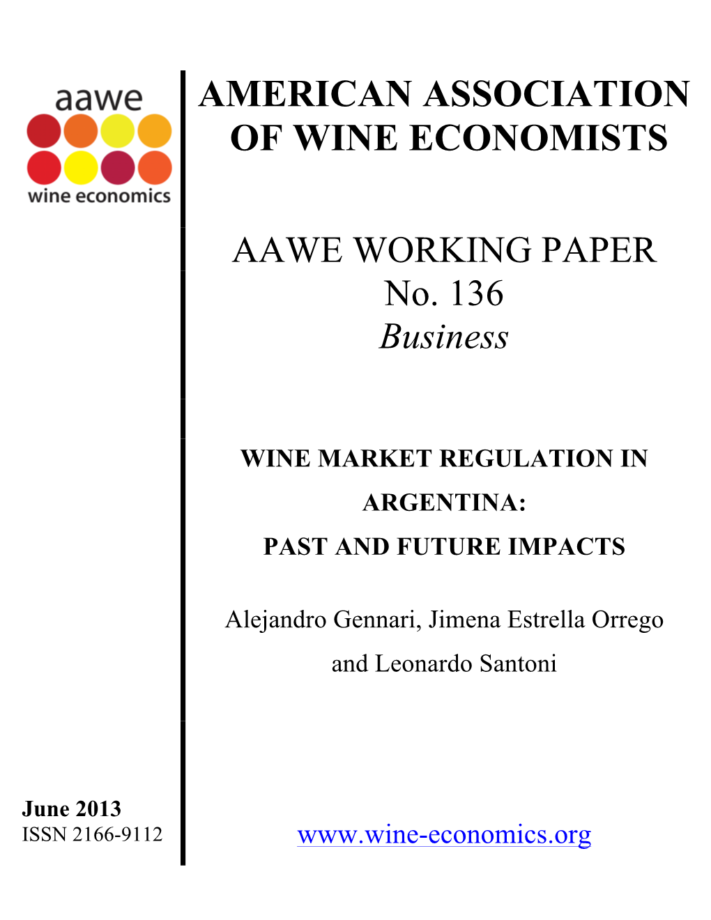 Wine Market Regulation in Argentina: Past and Future Impacts