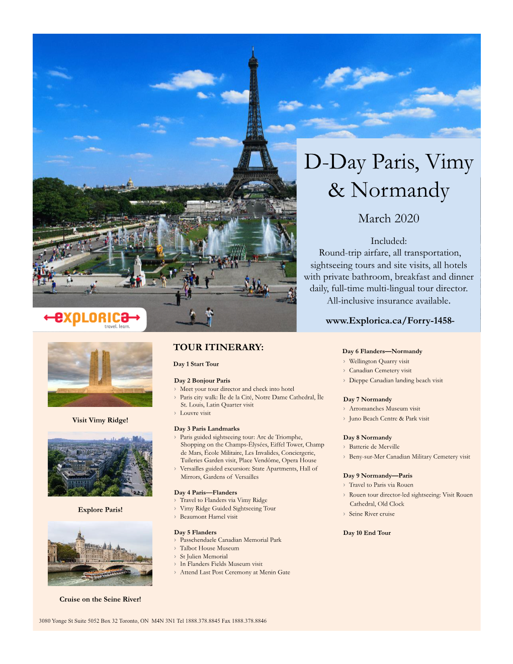 D-Day Paris, Vimy & Normandy