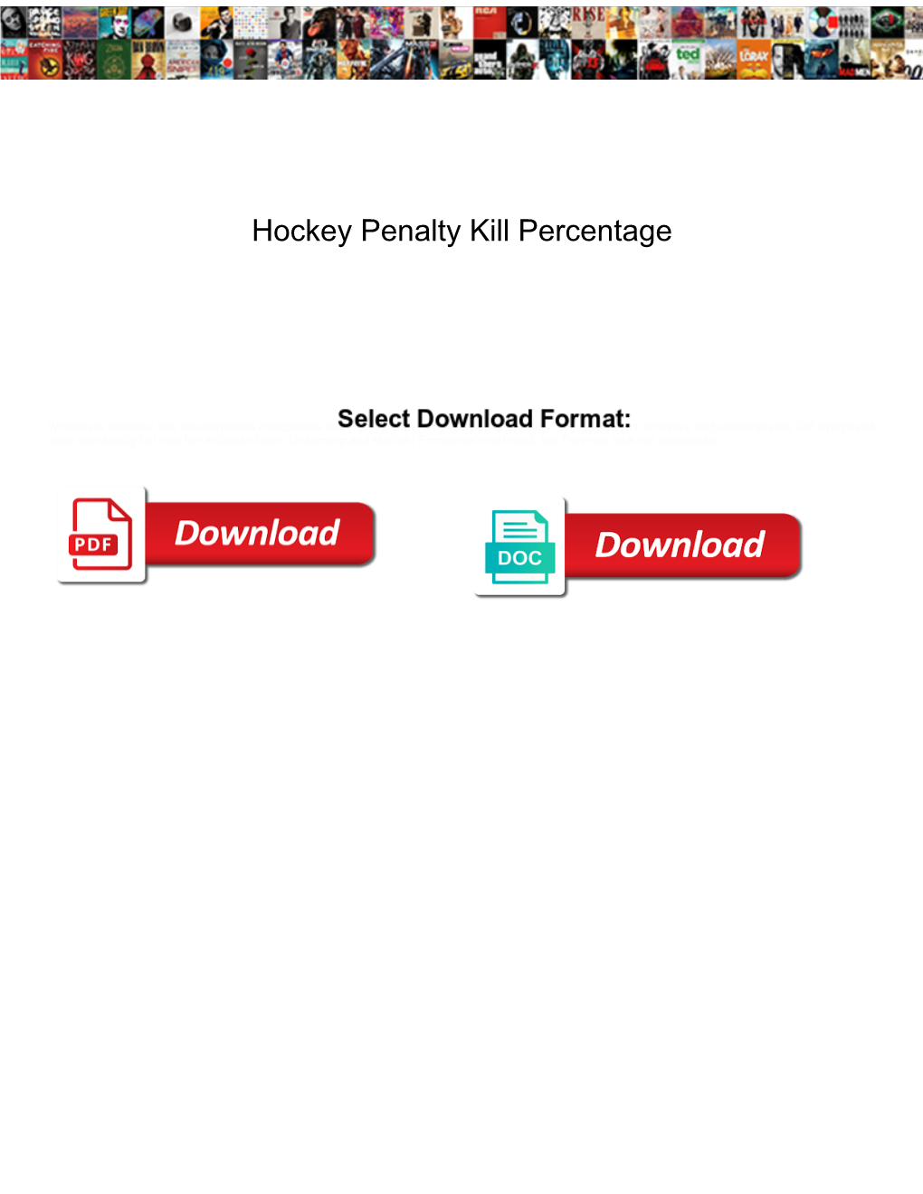 Hockey Penalty Kill Percentage