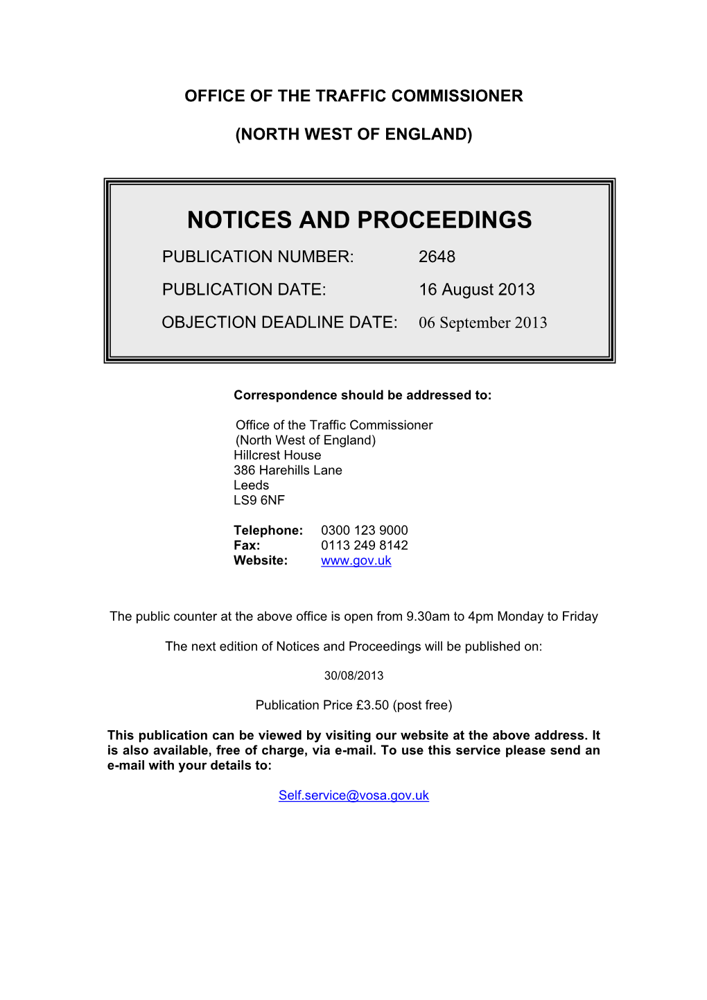 Notices and Proceedings