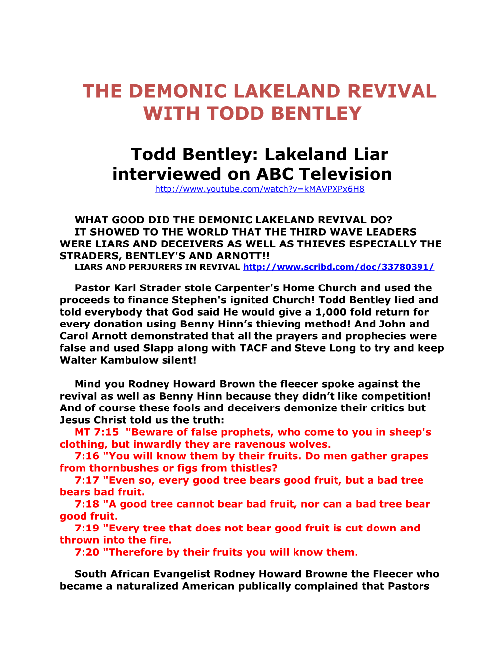Lakeland Revival with Todd Bentley