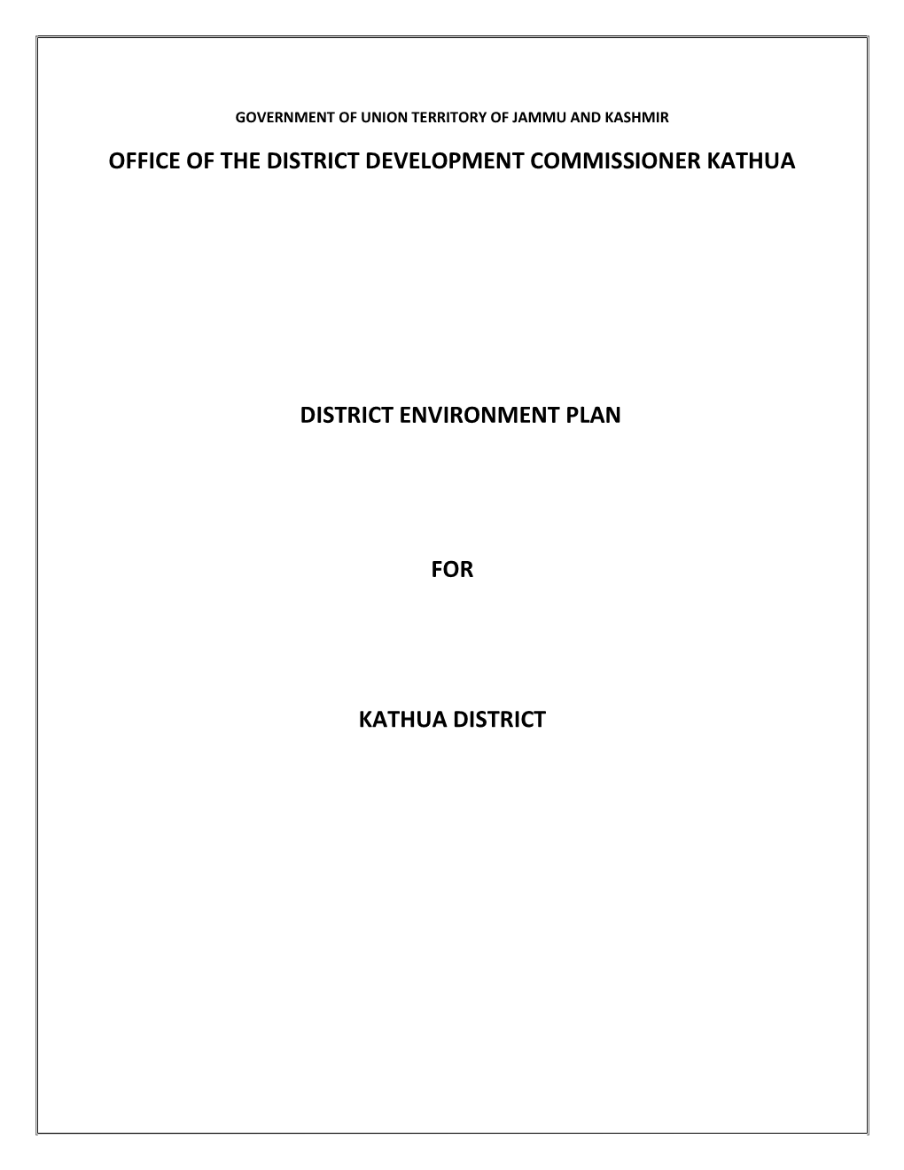 Office of the District Development Commissioner Kathua District