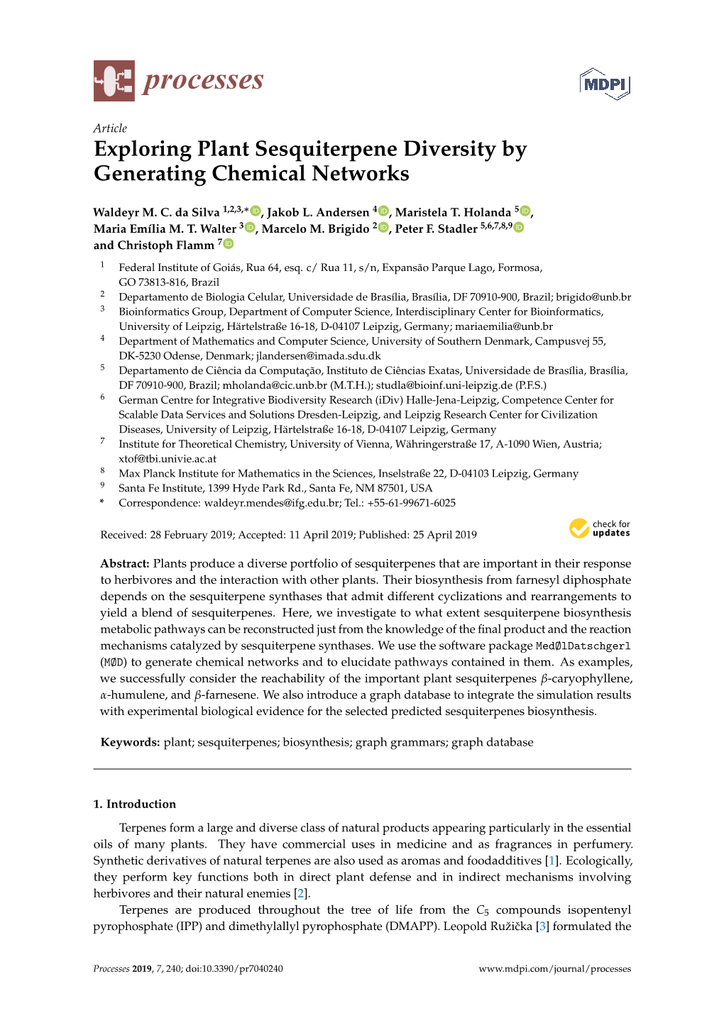 Exploring Plant Sesquiterpene Diversity by Generating Chemical Networks