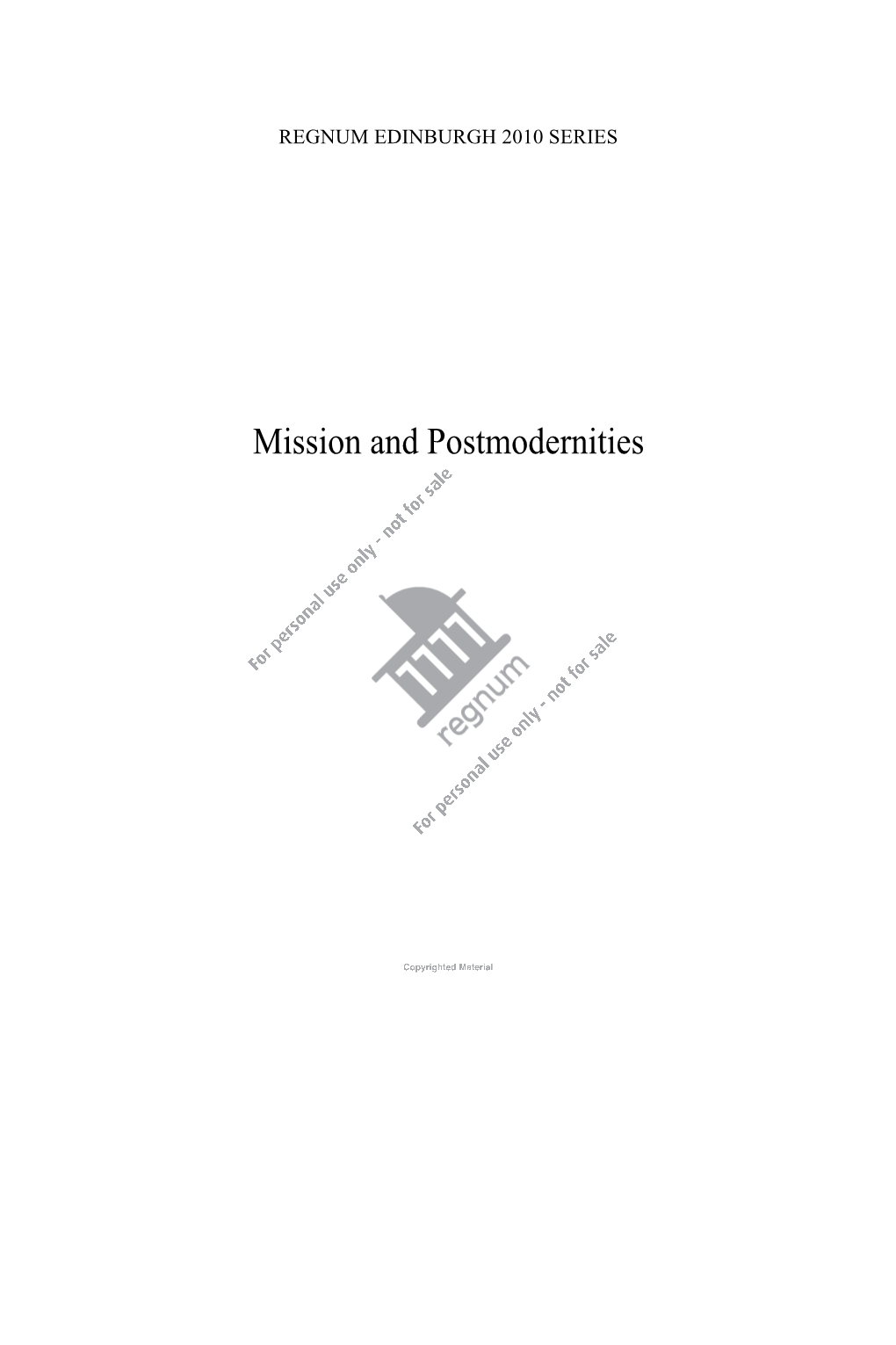 Mission and Postmodernities